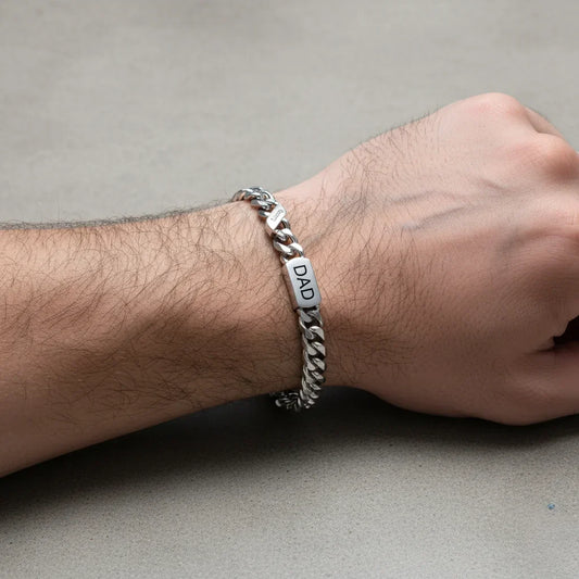Gegraveerde Armband Heren – Roestvrij Staal met 1 tot 6 Namen of Datums