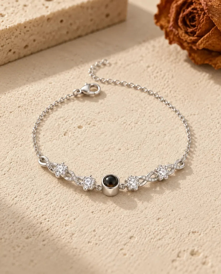 Armband met Foto Erin - vooraanzicht in zilver