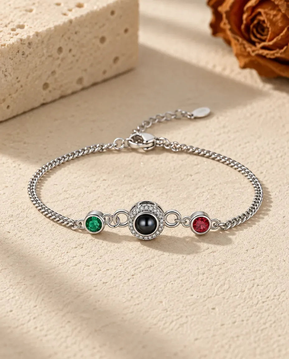 Armband met Foto Erin - vooraanzicht in zilver