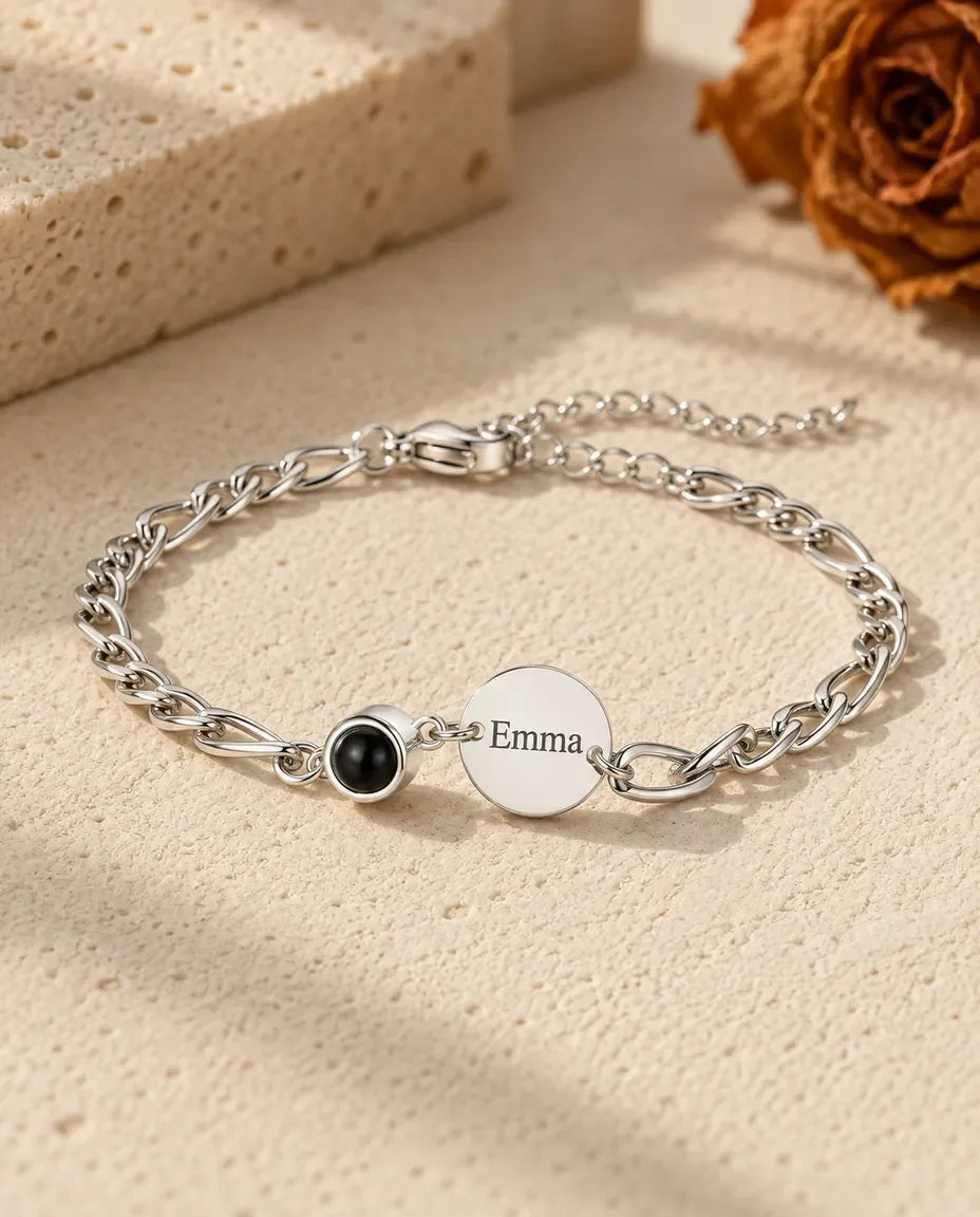 Armband met Foto Erin - vooraanzicht in zilver