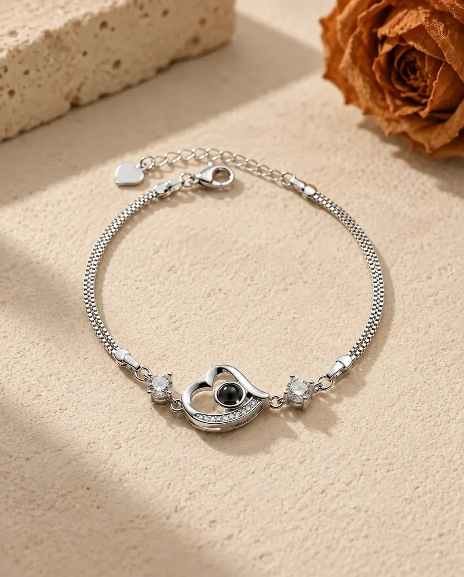 Armband met Foto Erin - vooraanzicht in zilver