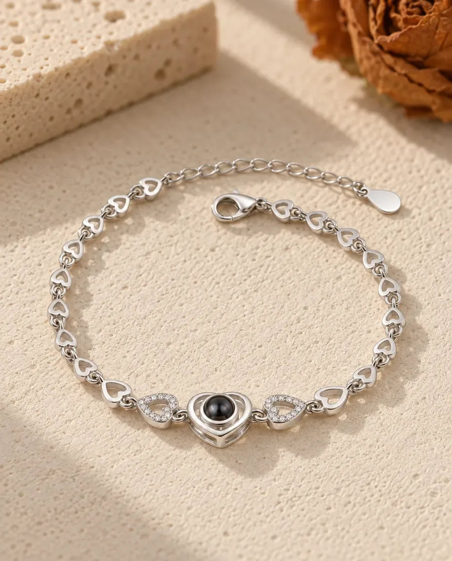 Armband met Foto Erin - vooraanzicht in zilver