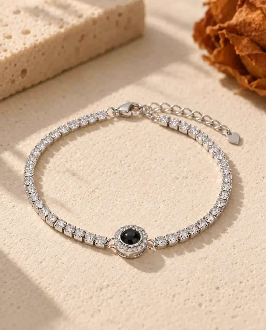 Armband met Foto Erin - vooraanzicht in zilver
