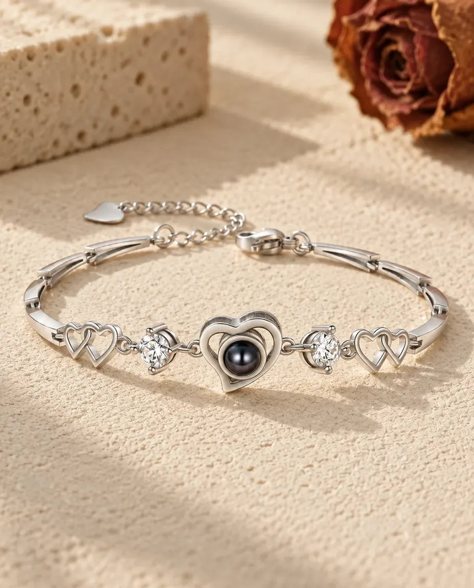 Armband met Foto Erin - vooraanzicht in zilver