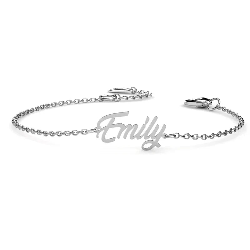 Armband met Naam – Fijne Schakel in 925 Sterling Zilver, Lichtgewicht van 5 Gram