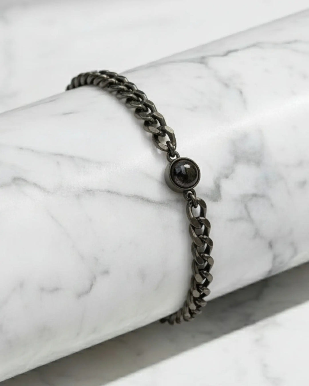 Herenarmband met Foto Erin – Vintage Roestvrij Staal met Leren Detail