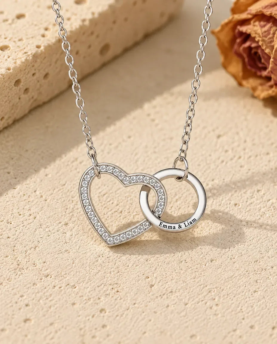 Gepersonaliseerde Ketting - vooraanzicht in zilver