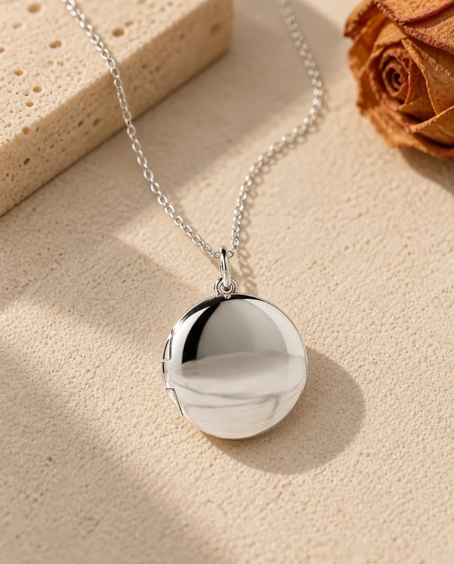 Ketting met Foto - vooraanzicht in zilver