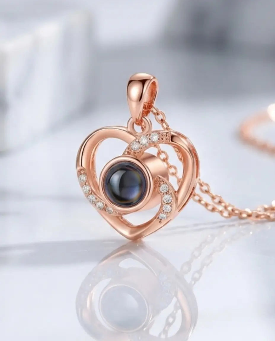 Ketting met Foto Erin – Harthanger met Projectiesteen, Cadeau voor Haar