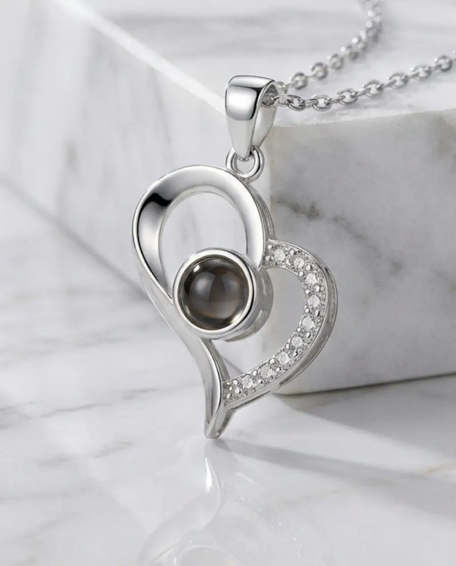 Ketting met Foto Erin – Harthanger in 925 Sterling Zilver of Titaniumstaal, Zilver of Roségoud