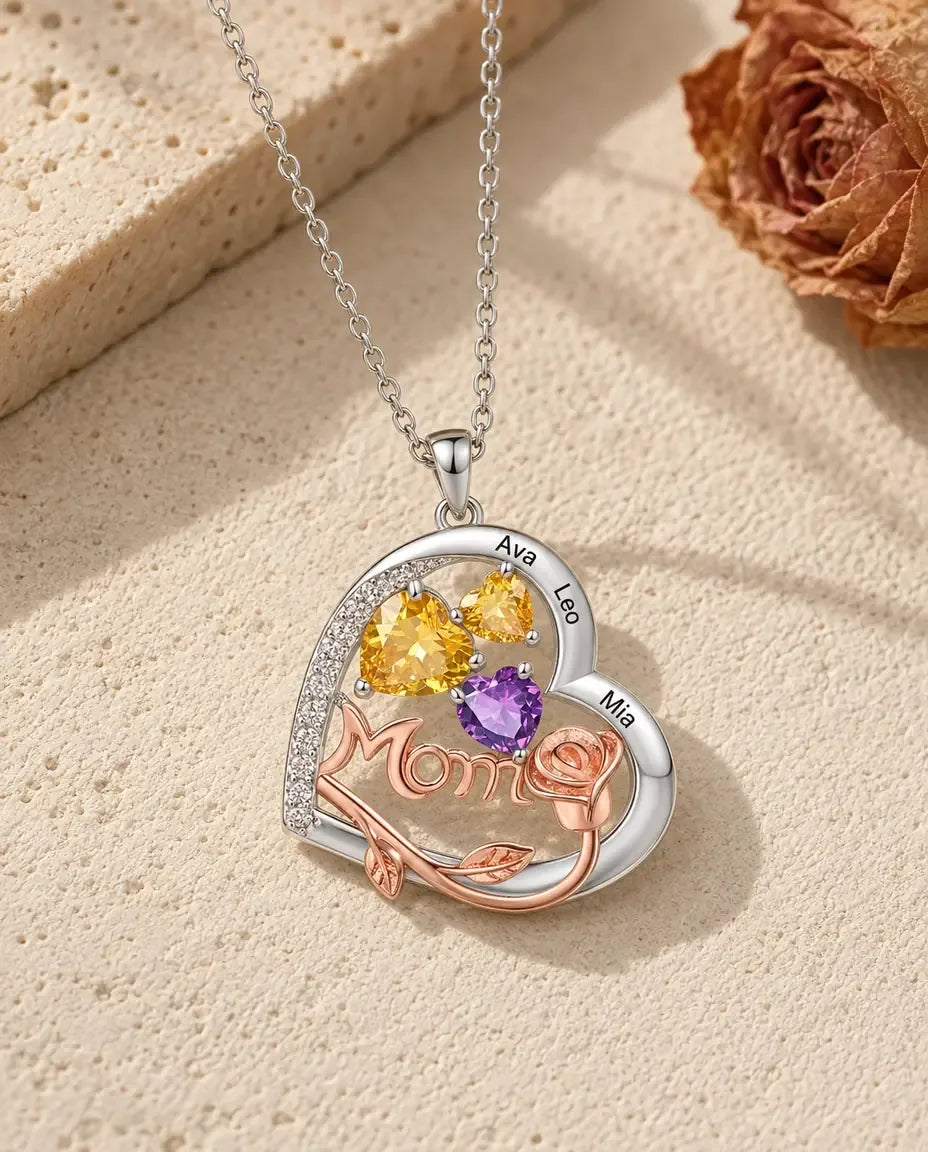 Gepersonaliseerde Mama Ketting - plat neergelegd