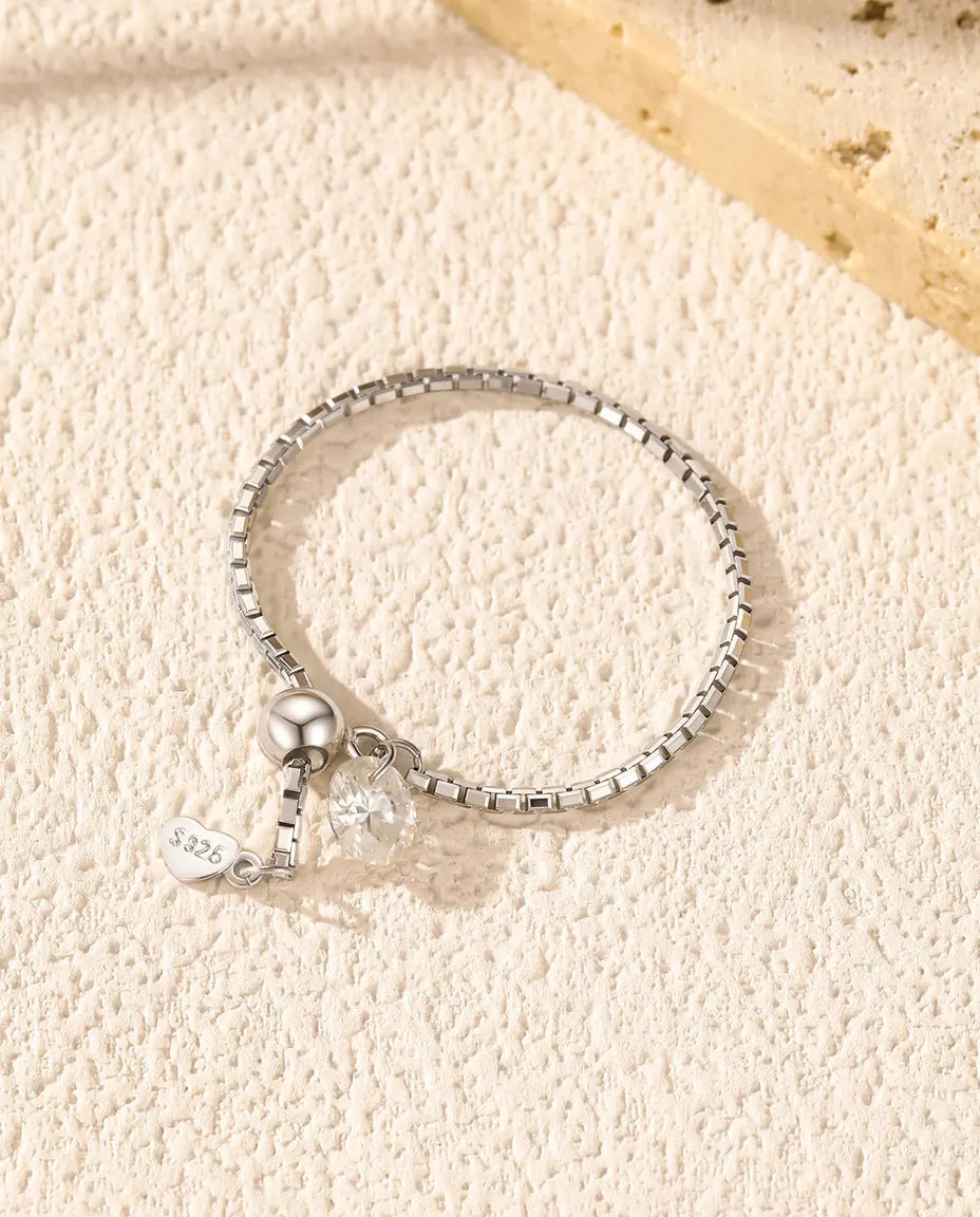 Moissanite Ring als Venetiaanse Schakelband – Verstelbaar in 925 Sterling Zilver