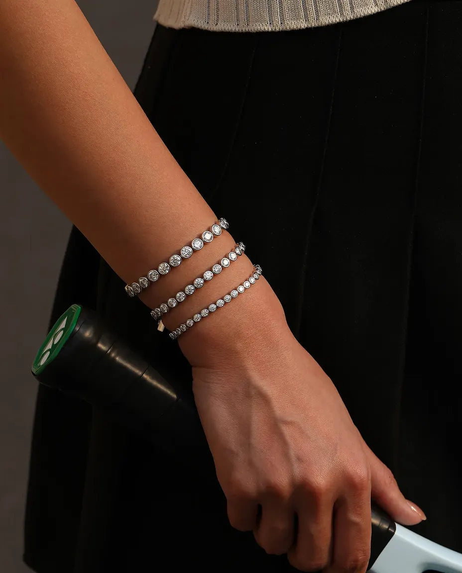 Tennisarmband met moissaniet – 925 sterling zilver, stenen kleur D VVS1 van 3, 4 of 5 mm, 16 tot 18 cm