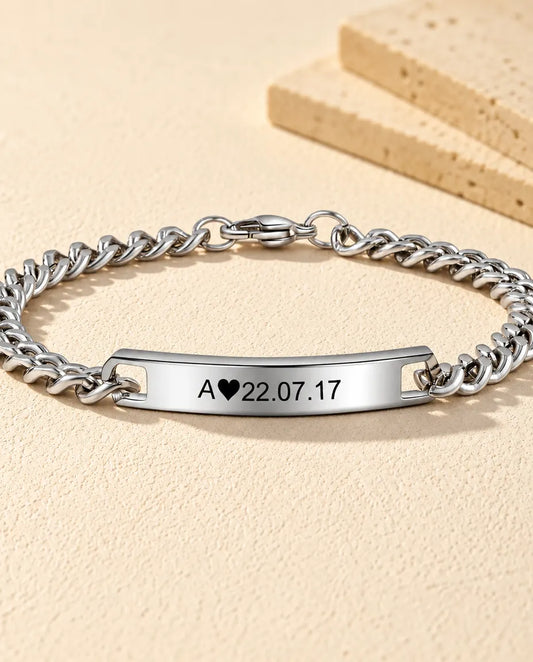 Gegraveerde Armband met Balk - vooraanzicht