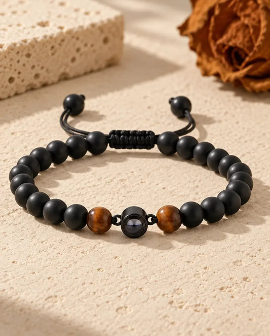 Herenarmband met Foto Erin - plat neergelegd