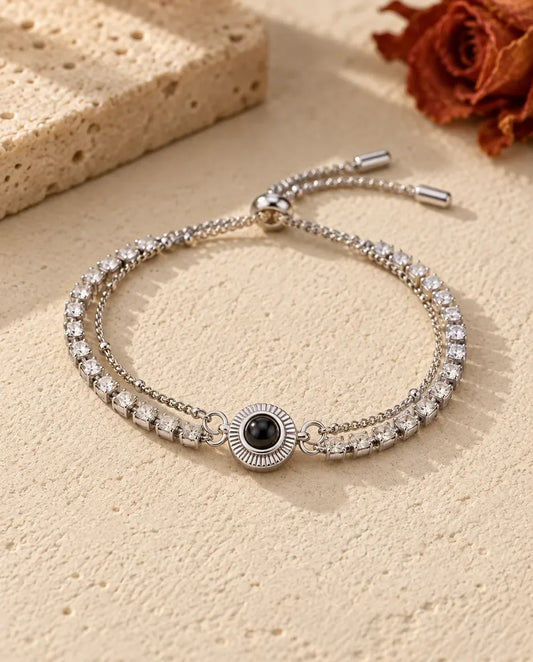 Armband met Foto Erin - vooraanzicht in zilver