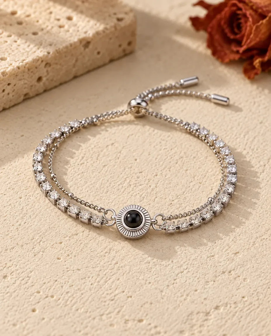 Armband met Foto Erin - vooraanzicht in zilver