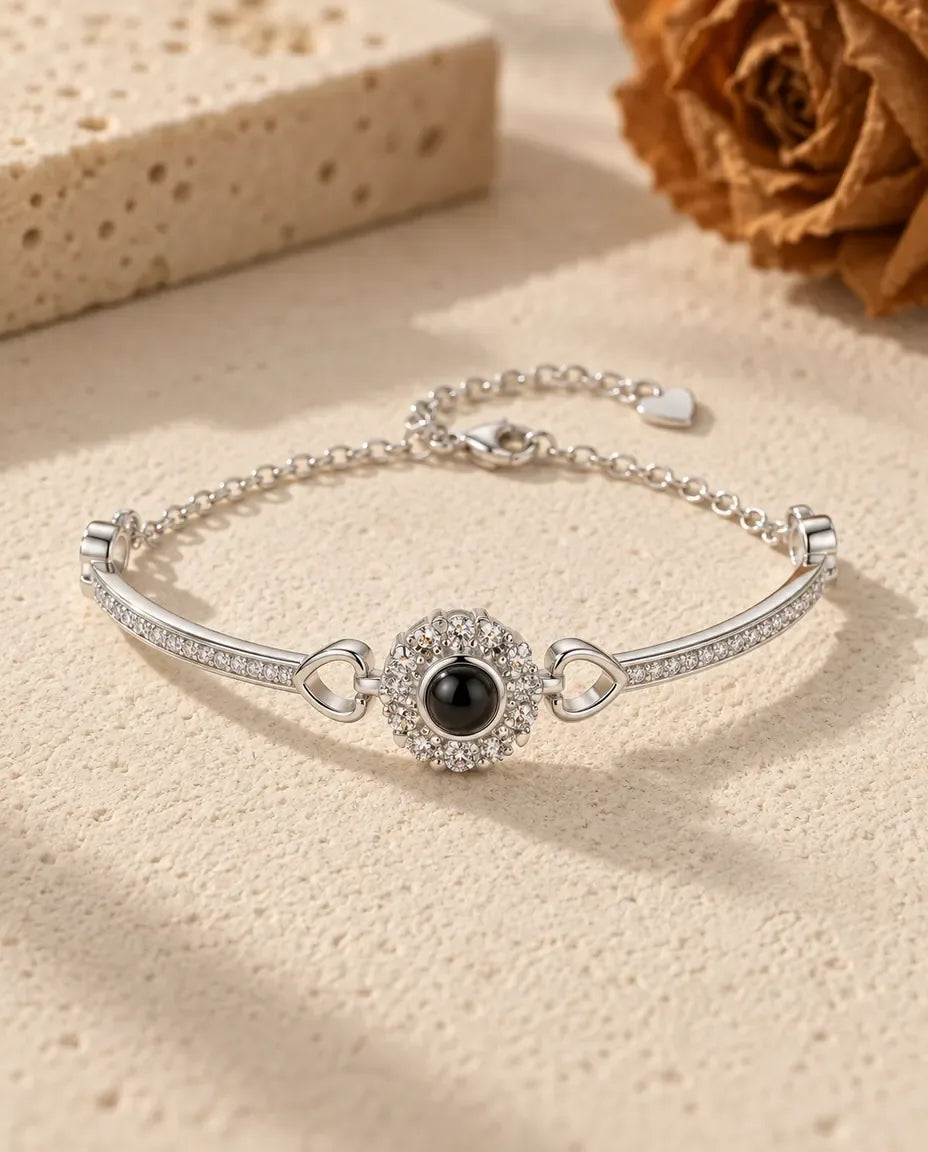 Armband met Foto Erin - vooraanzicht in zilver