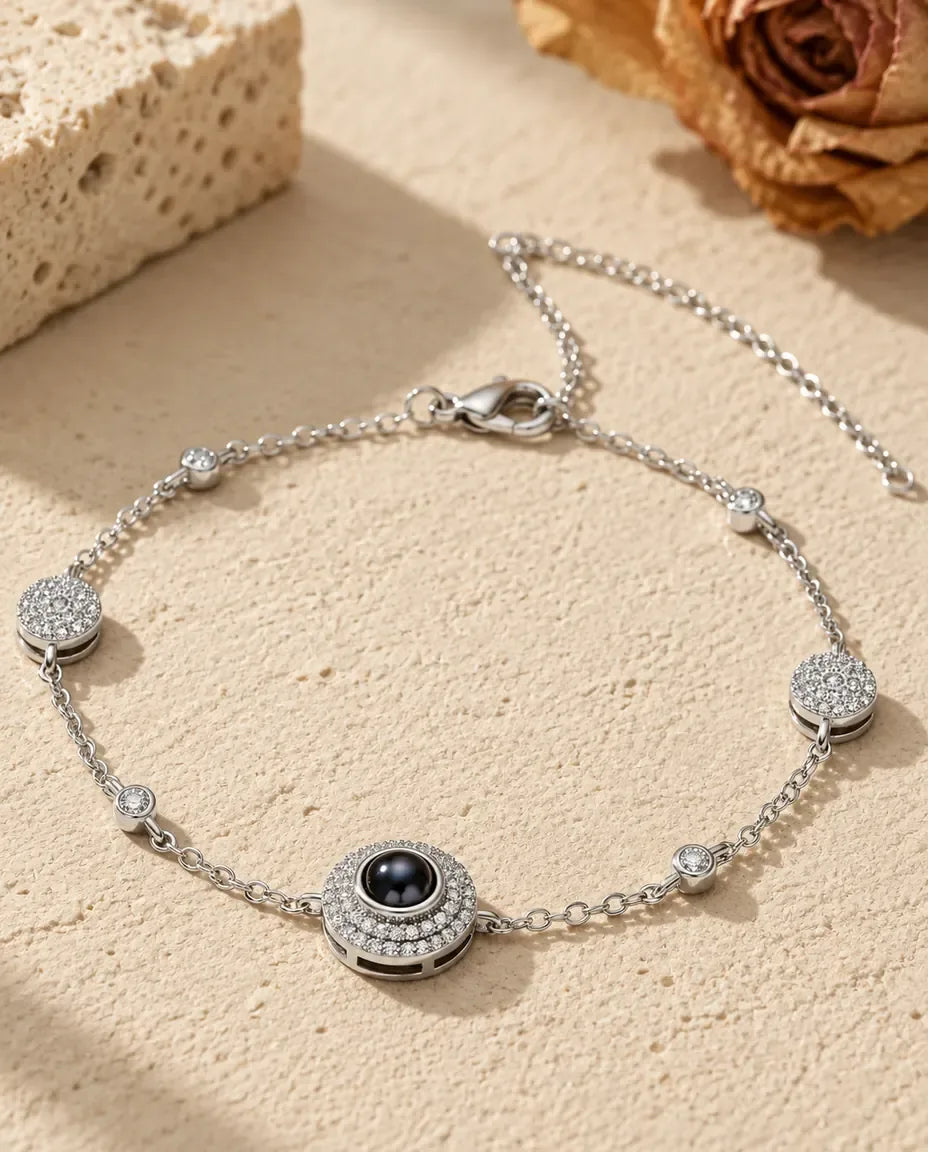 Armband met Foto Erin - vooraanzicht in zilver
