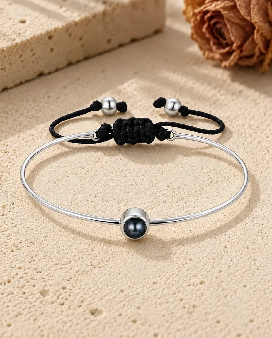 Armband met Foto Erin - vooraanzicht in zilver