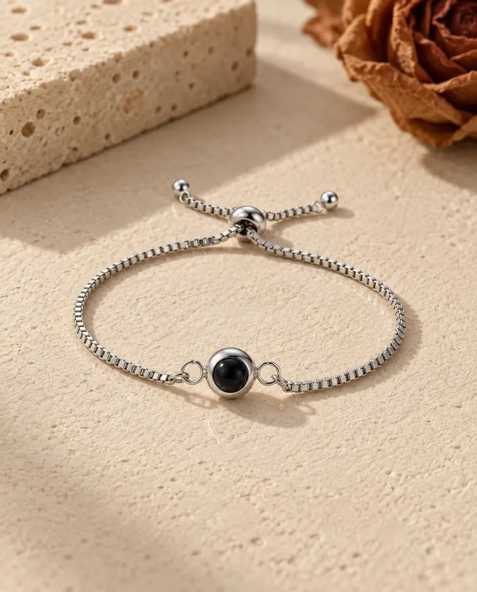 Armband met Foto Erin - vooraanzicht in zilver