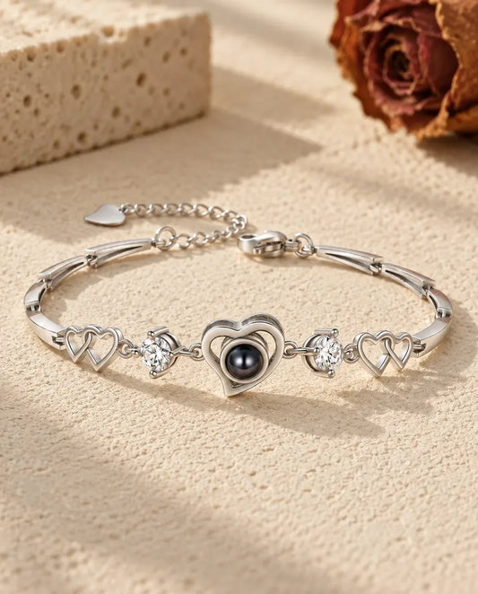 Armband met Foto Erin - vooraanzicht in zilver