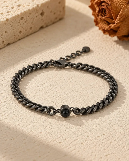 Herenarmband met Foto Erin - plat neergelegd