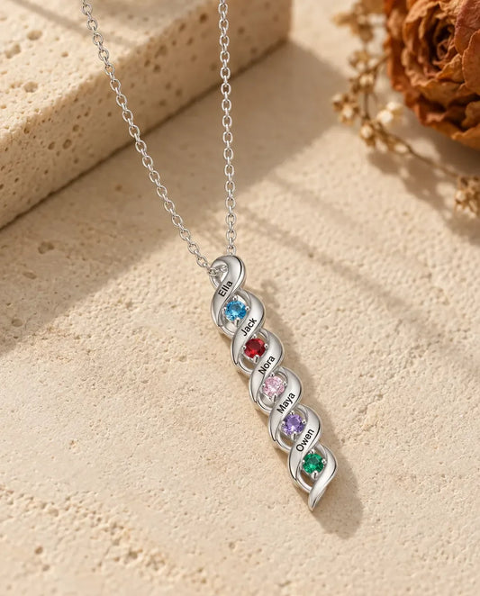 Gepersonaliseerde Ketting - vooraanzicht in zilver