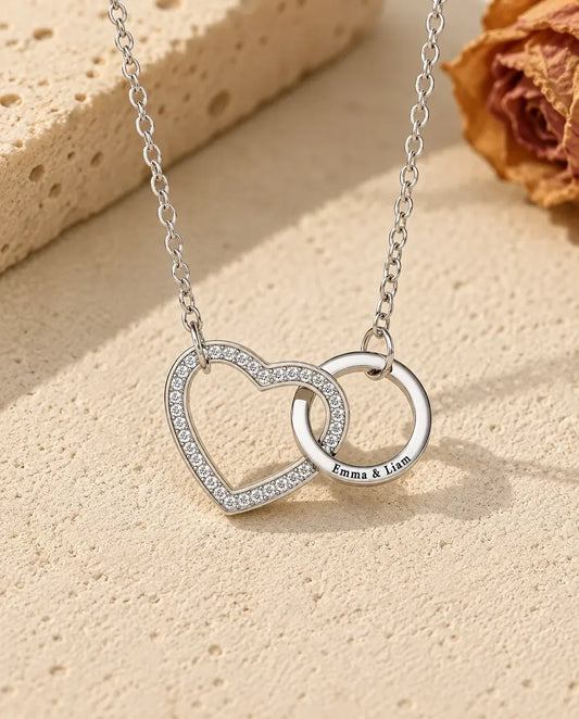 Gepersonaliseerde Ketting - vooraanzicht in zilver