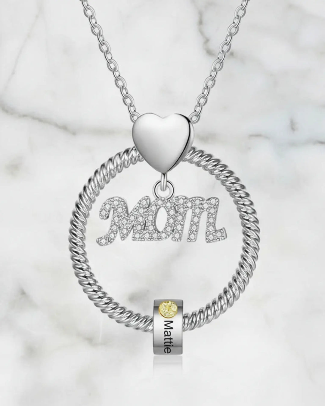 Gepersonaliseerde Ketting voor Mama – Hanger met 1 tot 5 Gegraveerde Namen en Geboortestenen