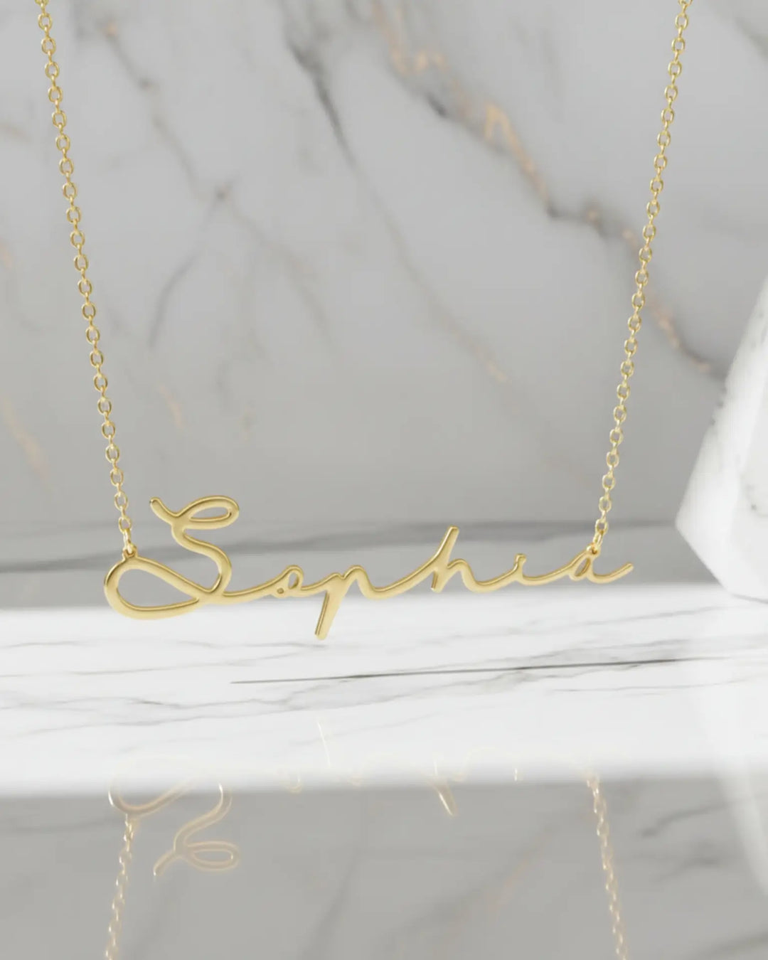 Naamketting in Vloeiend Schuinschrift – Eén Naam tot 10 Letters in 925 Sterling Zilver