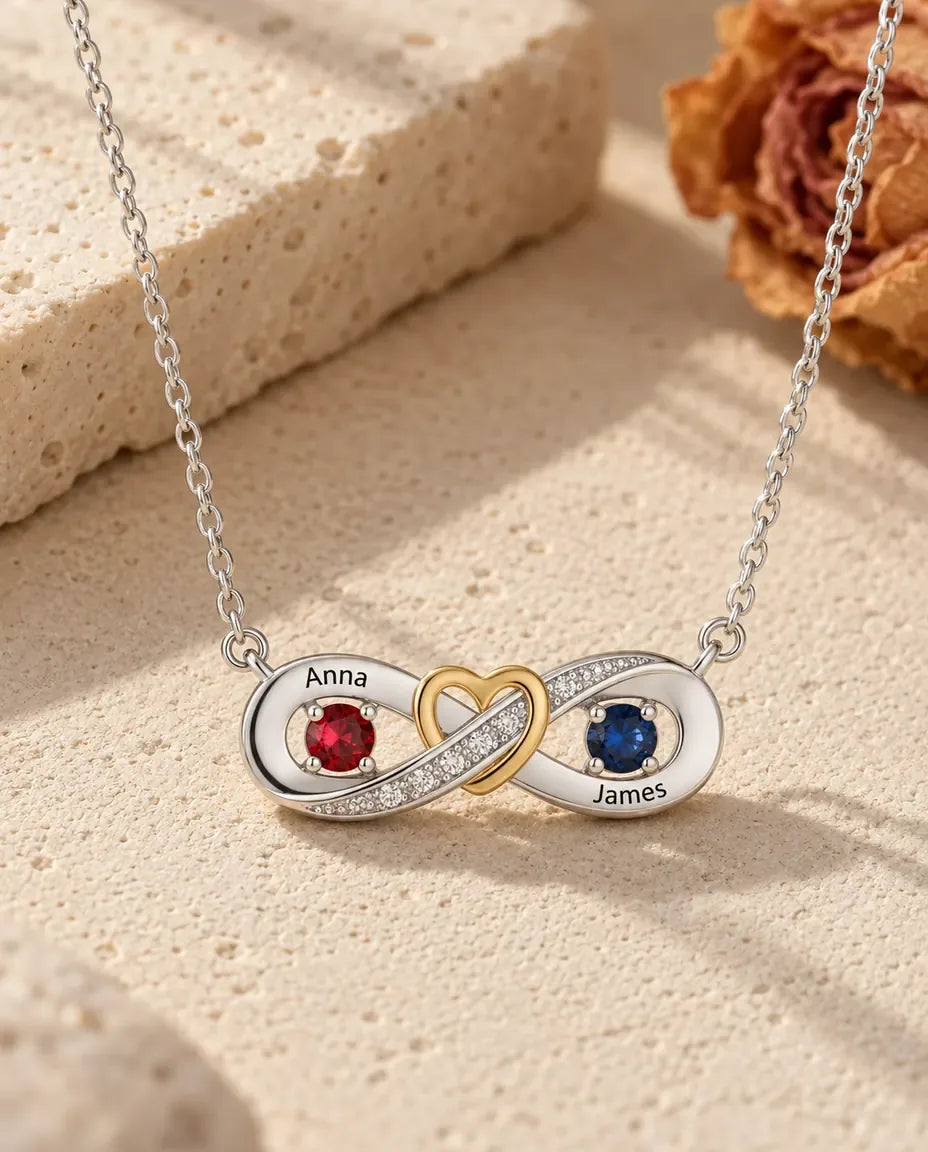 Zilveren Infinity Ketting - plat neergelegd